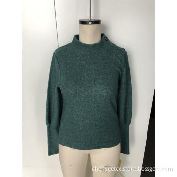 Halv turtleneck tröja med långa ärmar
